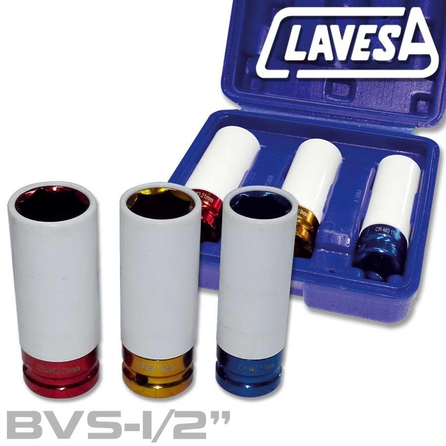 JUEGO DE 3 VASOS LLAVE IMPACTO LARGOS 1/2
